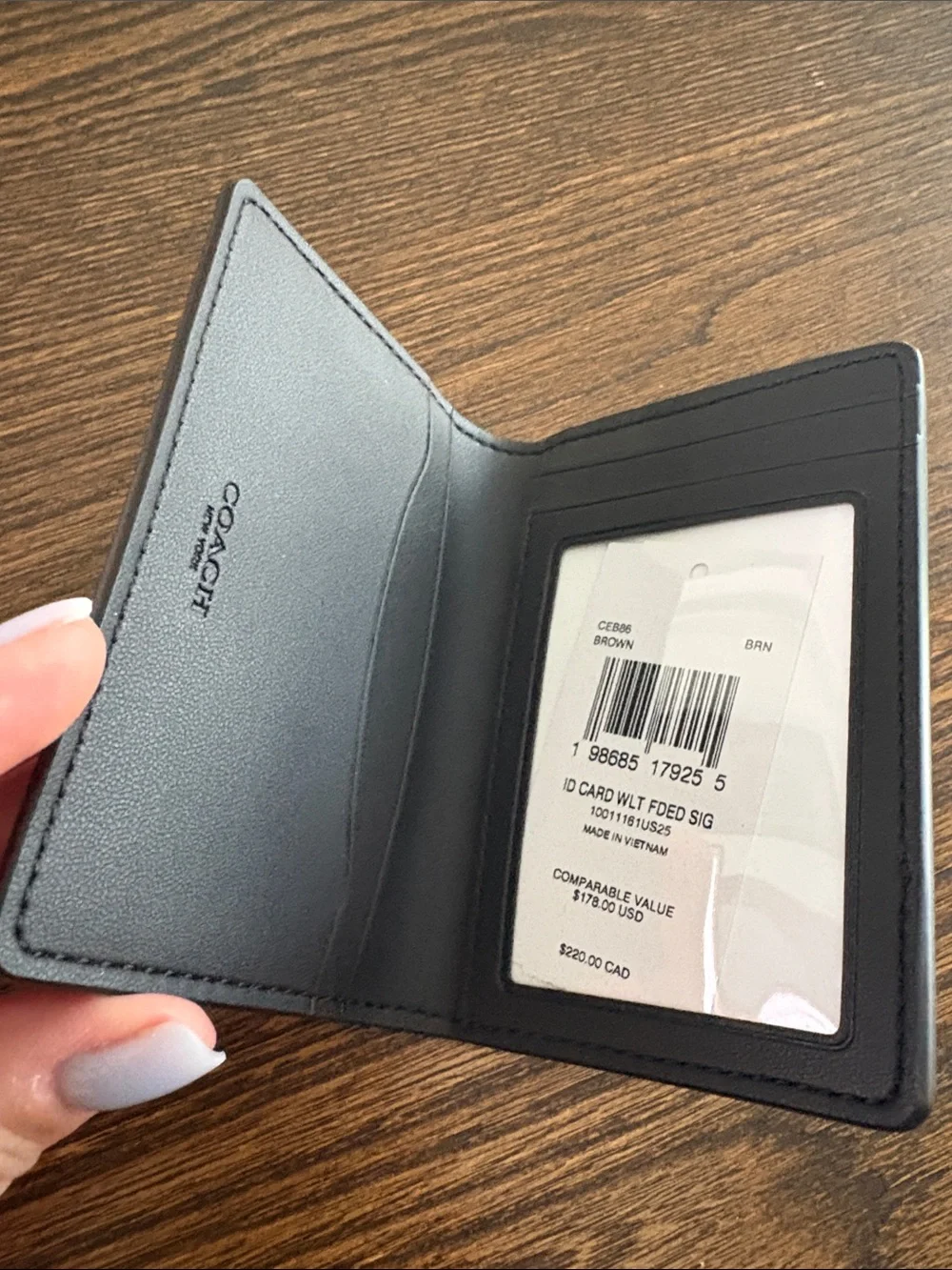Coach NWT in Loved Signature Coated Canvas Bi-Fold ID Card Wallet